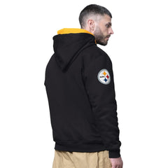 Pittsburgh Steelers Starter Big Shot Full-Zip Double Hoodie - Black Hoodies