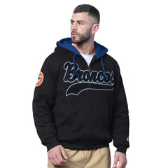 Denver Broncos Starter Big Shot Throwback Full-Zip Double Hoodie - Black Hoodies