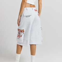 Kansas City Chiefs Off Season x NFL Women's Fleece Cargo Shorts - Heather Gray Shorts