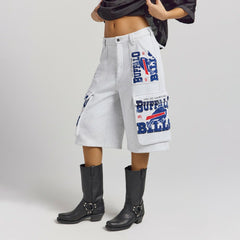 Buffalo Bills Off Season x NFL Women's Fleece Cargo Shorts - Heather Gray Shorts
