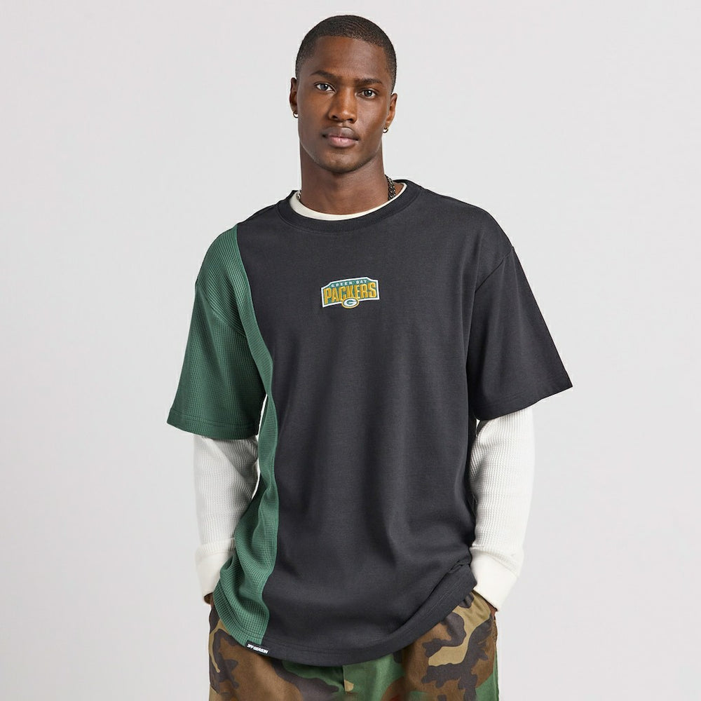 Green Bay Packers Off Season x NFL Unisex Spliced T-Shirt - Black T-shirts