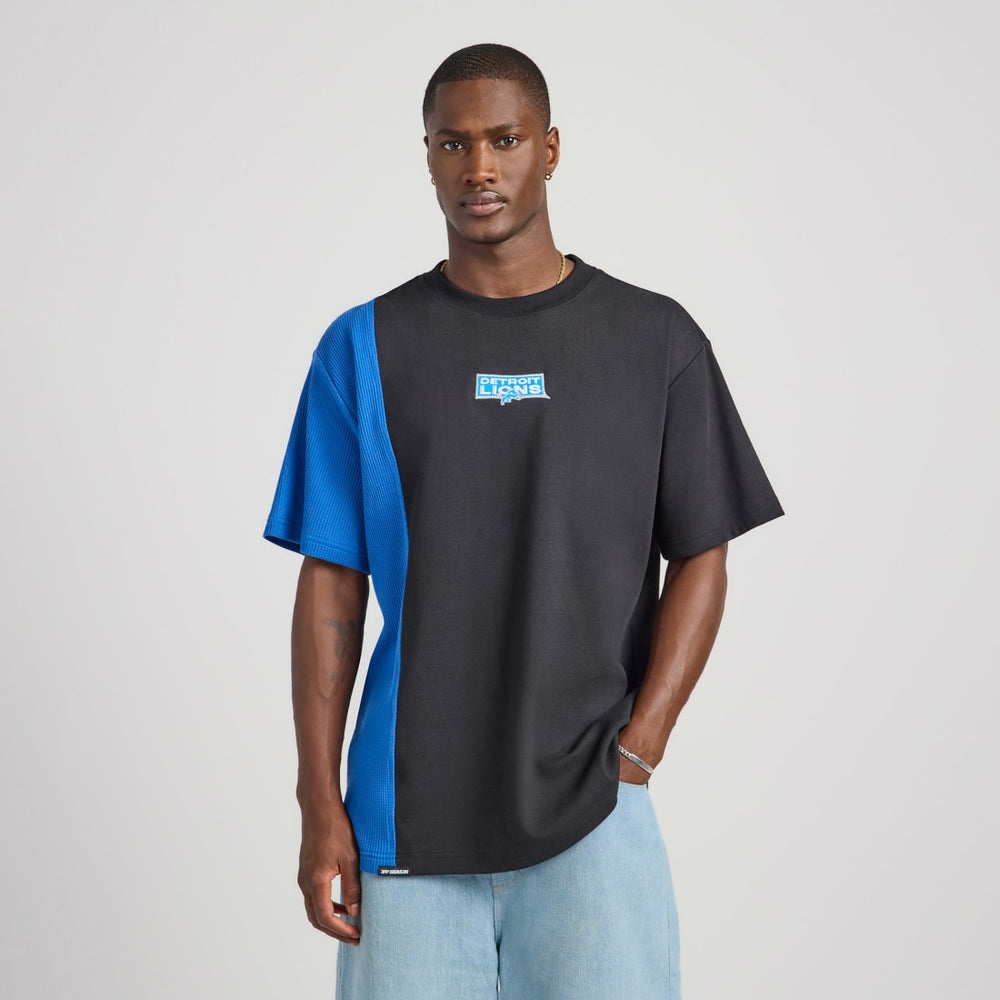 Detroit Lions Off Season x NFL Unisex Spliced T-Shirt - Black T-shirts