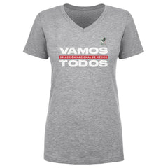Mexico National Team 500 Level Women's Vamos Todos V-Neck T-Shirt Heather Gray