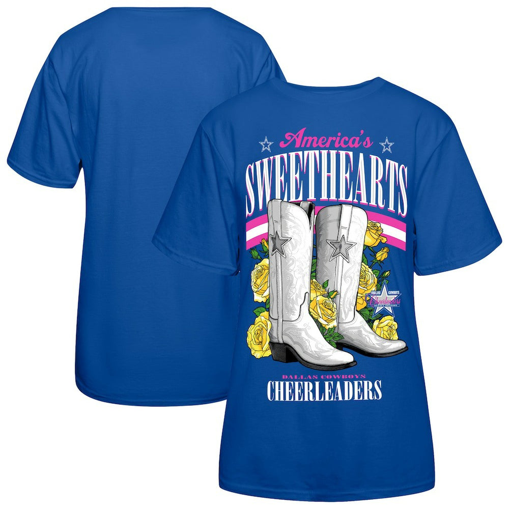 Dallas Cowboys Cheerleaders Women's Sweetheart Boots T-Shirt - Royal T-shirts