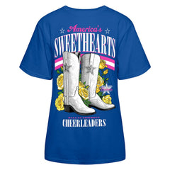 Dallas Cowboys Cheerleaders Women's Sweetheart Boots T-Shirt - Royal T-shirts