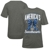 Dallas Cowboys Cheerleaders Women's Sweetheart Bow T-Shirt - Gray T-shirts
