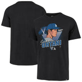 Shohei Ohtani Los Angeles Dodgers '47 Player Caricature Franklin T-Shirt - Black T-shirts