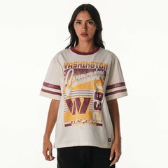 Washington Commanders The Wild Collective Women's Vintage Drop Shoulder Oversized Boyfriend T-Shirt - Cream T-shirts