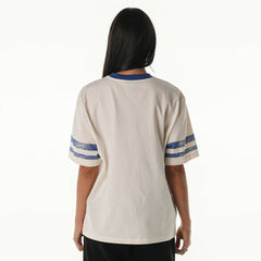 Buffalo Bills The Wild Collective Women's Vintage Drop Shoulder Oversized Boyfriend T-Shirt - Cream T-shirts
