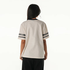 Las Vegas Raiders The Wild Collective Women's Vintage Drop Shoulder Oversized Boyfriend T-Shirt - Cream T-shirts