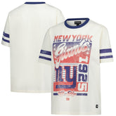 New York Giants The Wild Collective Women's Vintage Drop Shoulder Oversized Boyfriend T-Shirt - Cream T-shirts