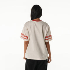Tampa Bay Buccaneers The Wild Collective Women's Vintage Drop Shoulder Oversized Boyfriend T-Shirt - Cream T-shirts