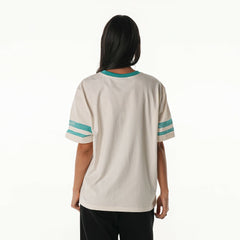 Miami Dolphins The Wild Collective Women's Vintage Drop Shoulder Oversized Boyfriend T-Shirt - Cream T-shirts