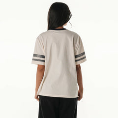Pittsburgh Steelers The Wild Collective Women's Vintage Drop Shoulder Oversized Boyfriend T-Shirt - Cream T-shirts