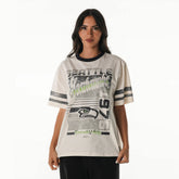 Seattle Seahawks The Wild Collective Women's Vintage Drop Shoulder Oversized Boyfriend T-Shirt - Cream T-shirts