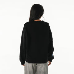 Detroit Lions The Wild Collective Women's Rock Crystal Oversized Crewneck Sweatshirt - Black Sweatshirts