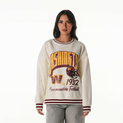 Washington Commanders The Wild Collective Women's Oversized Vintage French Terry Sweatshirt - Cream Sweatshirts