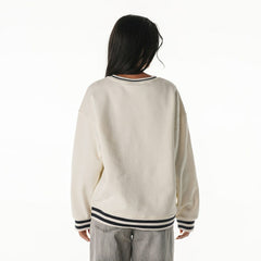 New England Patriots The Wild Collective Women's Oversized Vintage French Terry Sweatshirt - Cream Sweatshirts
