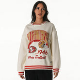San Francisco 49ers The Wild Collective Women's Oversized Vintage French Terry Sweatshirt - Cream Sweatshirts