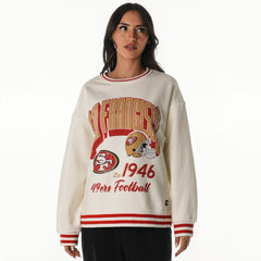 San Francisco 49ers The Wild Collective Women's Oversized Vintage French Terry Sweatshirt - Cream Sweatshirts