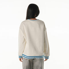 Detroit Lions The Wild Collective Women's Oversized Vintage French Terry Sweatshirt - Cream Sweatshirts
