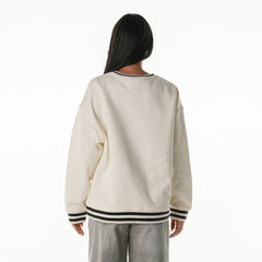 Cleveland Browns The Wild Collective Women's Oversized Vintage French Terry Sweatshirt - Cream Sweatshirts