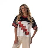 San Francisco 49ers The Wild Collective Women's Boxy Cropped Mesh T-Shirt - White T-shirts