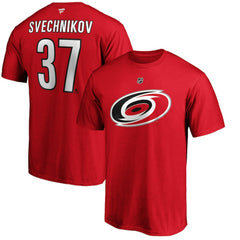 Andrei Svechnikov Carolina Hurricanes Fanatics Authentic Stack Name & Number T-Shirt - Red | US 203035129