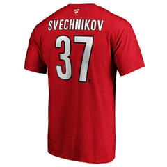 Andrei Svechnikov Carolina Hurricanes Fanatics Authentic Stack Name & Number T-Shirt - Red | US 203035129