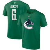Brock Boeser Vancouver Canucks Fanatics Authentic Stack Name & Number T-Shirt - Green | US 203035132