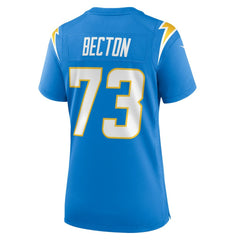Mekhi Becton Los Angeles Chargers Women's Team Game Jersey - Powder Blue Jerseys