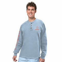 Dallas Cowboys Margaritaville Five O'Clock Henley Long Sleeve T-Shirt - Light Blue T-shirts