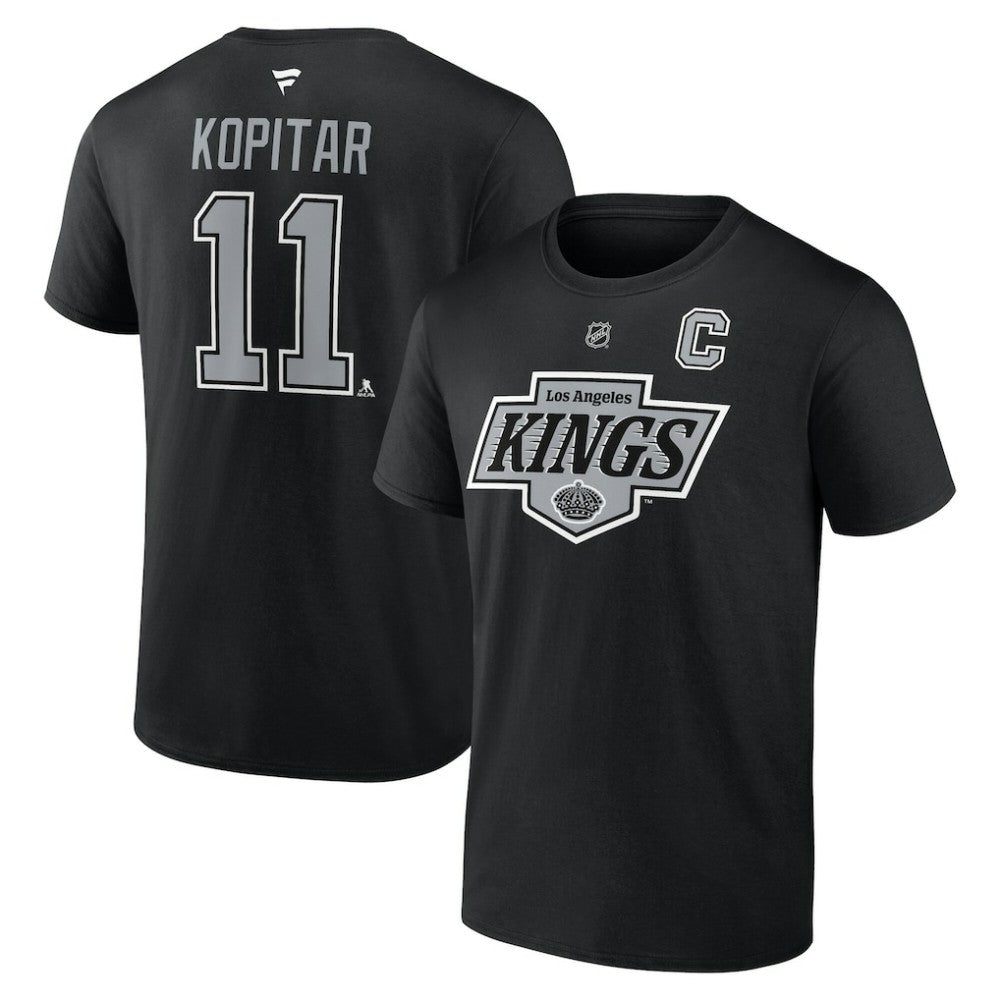 Anze Kopitar Los Angeles Kings Fanatics Authentic Stack Name & Number T-Shirt - Black | US 203044965