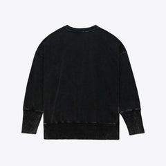 San Francisco 49ers Women's Delineate Mineral Wash Crewneck Sweatshirt - Black Sweatshirts