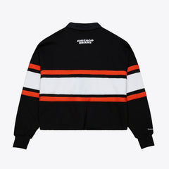 Chicago Bears Women's Cropped Long Sleeve Rugby Polo - Black