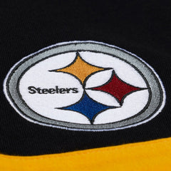 Pittsburgh Steelers Women's Cropped Long Sleeve Rugby Polo - Black