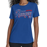 Texas Rangers Starter Women's Groovy Script Team Fitted T-Shirt - Royal T-shirts
