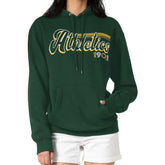 Athletics Starter Women's Groovy Script Team Fleece Pullover Hoodie - Green Hoodies