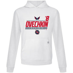 Alexander Ovechkin Washington Capitals Levelwear NHL All-Time Leading Goal Scorer Milestone Name & Number Relay Pullover Hoodie - White | US 203056614