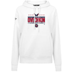 Alexander Ovechkin Washington Capitals Levelwear Women's NHL All-Time Leading Goal Scorer Milestone Stripes Name & Number Adorn Pullover Hoodie - White | US 203056633