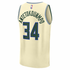 Giannis Antetokounmpo Milwaukee Bucks 2025/26 City Edition Fast Break Jersey Cream - Fanatics outlet