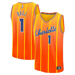 LaMelo Ball Charlotte Hornets 2025/26 City Edition Fast Break Jersey Orange - Fanatics outlet