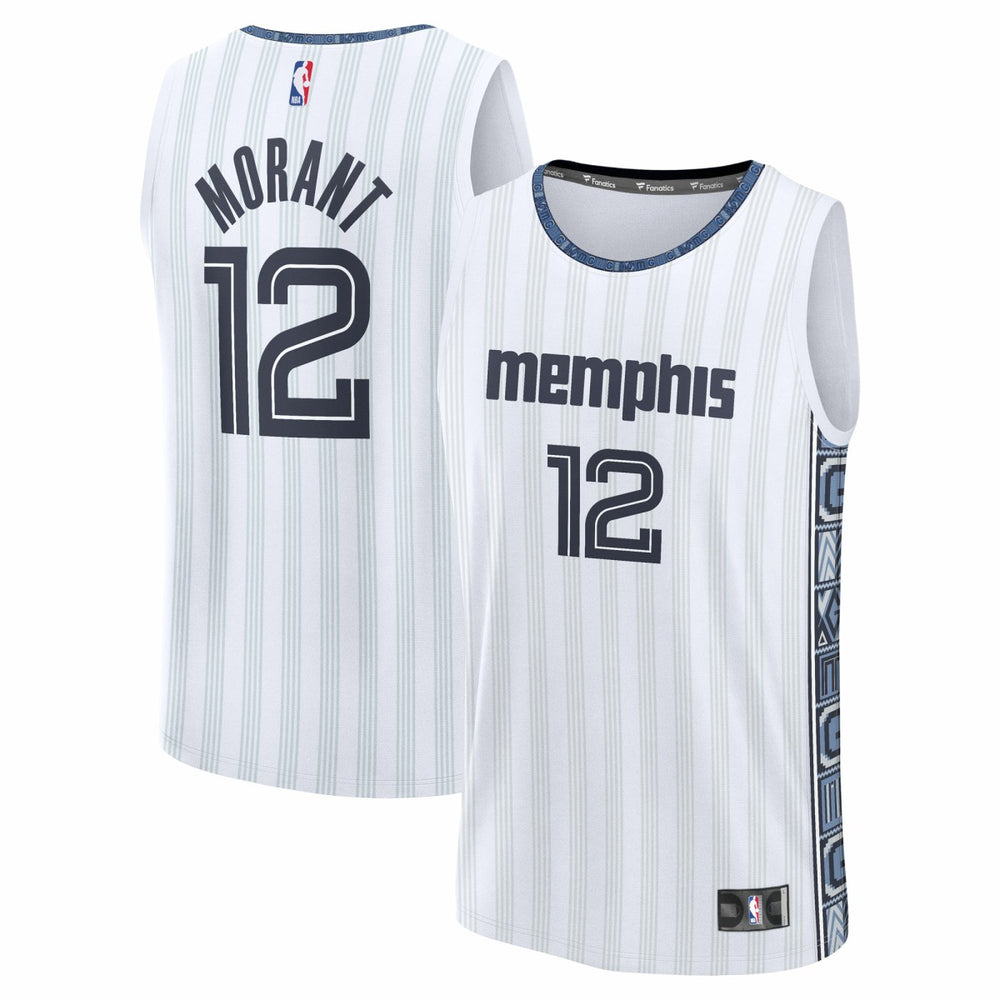 Ja Morant Memphis Grizzlies 2025/26 City Edition Fast Break Jersey White - Fanatics