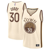 Stephen Curry Golden State Warriors Youth 2025/26 City Edition Fast Break Jersey Tan - Fanatics