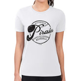 Pittsburgh Pirates G-III 4Her by Carl Banks Women's Super-Slim Fit Lightweight Distressed Baseball Team T-Shirt - White T-shirts
