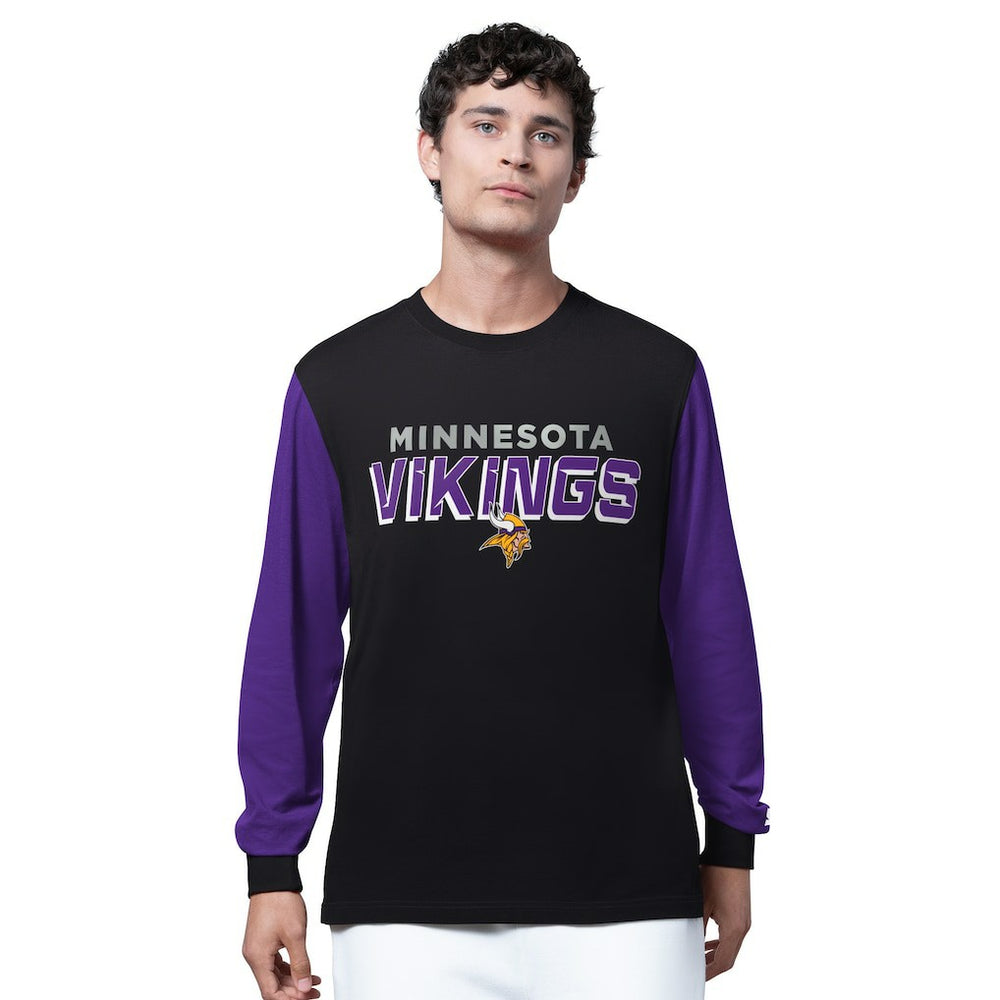 Minnesota Vikings Starter Thursday Night Gridiron Long Sleeve T-Shirt- Black - Black T-shirts