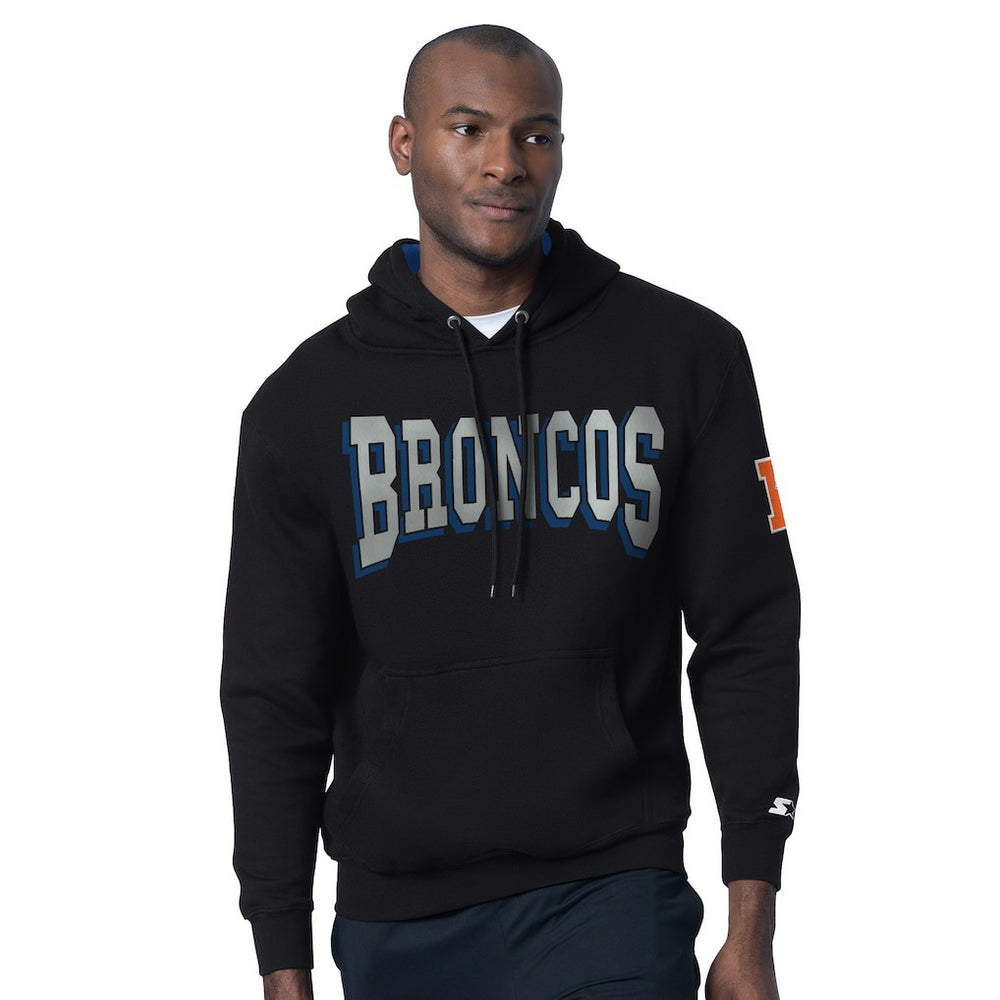 Denver Broncos Starter Thursday Night Gridiron Hoodie with Vintage Logo - Black Hoodies