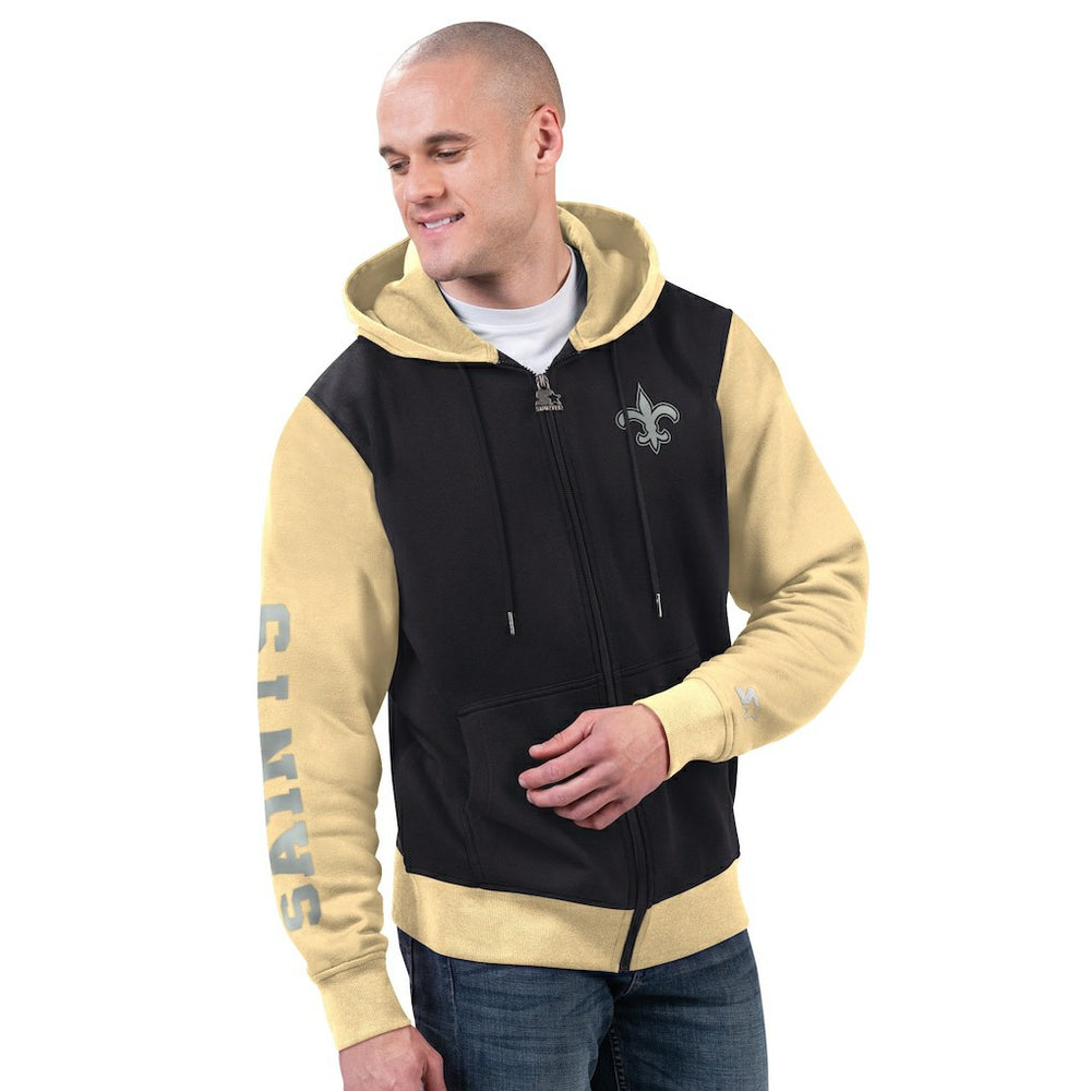 New Orleans Saints Starter Thursday Night Gridiron Full-Zip Hoodie - Black/Gold Hoodies