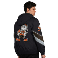 Cleveland Browns Starter Thursday Night Gridiron Vintage Logo Full-Zip Hoodie - Black Hoodies