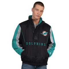Miami Dolphins Starter Thursday Night Gridiron Half-Zip Jacket - Black Jackets